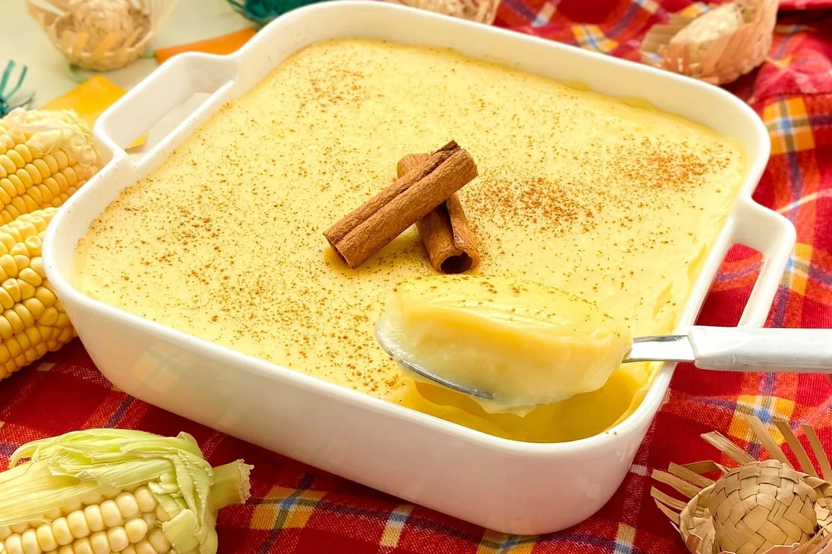 Receita de Curau de Milho Cremoso do Chef Moisés Costa