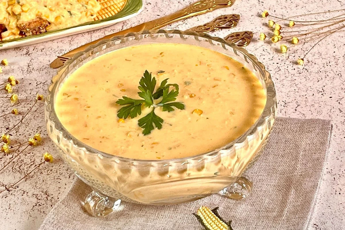 Receita de Creme de Milho com Bacon